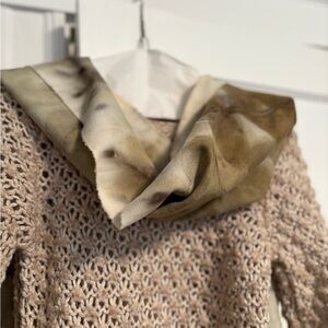 Tehuelche Patagonia hand dyed “silk scarf” /Botanical eco dye